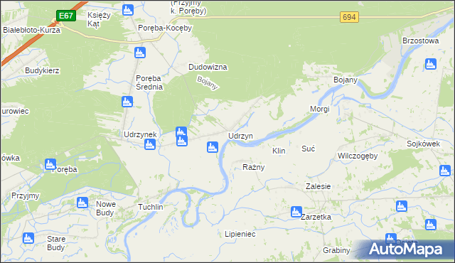 mapa Udrzyn, Udrzyn na mapie Targeo