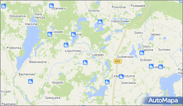 mapa Udziejek, Udziejek na mapie Targeo