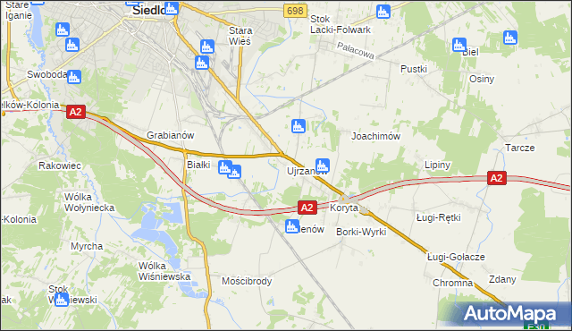 mapa Ujrzanów, Ujrzanów na mapie Targeo