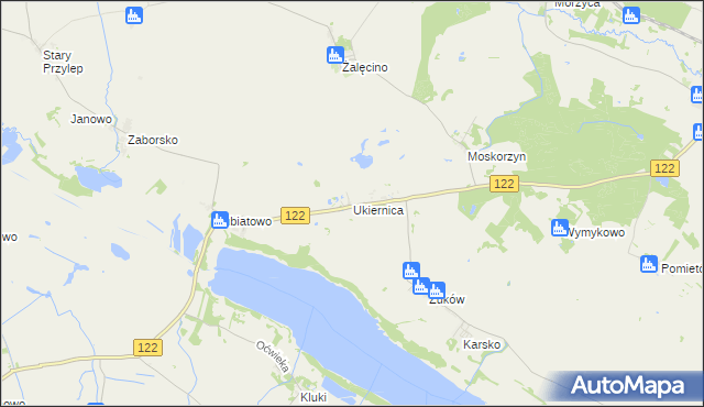 mapa Ukiernica, Ukiernica na mapie Targeo
