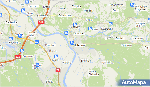 mapa Ulanów powiat niżański, Ulanów powiat niżański na mapie Targeo