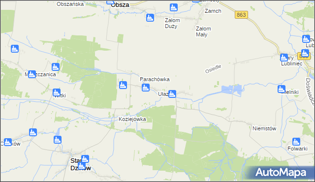 mapa Ułazów, Ułazów na mapie Targeo