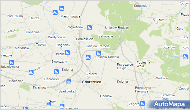 mapa Uniejów-Kolonia, Uniejów-Kolonia na mapie Targeo