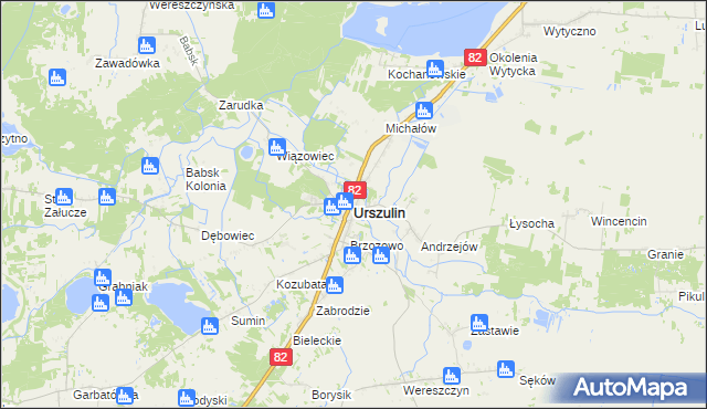 mapa Urszulin powiat włodawski, Urszulin powiat włodawski na mapie Targeo