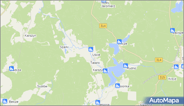 mapa Uście, Uście na mapie Targeo