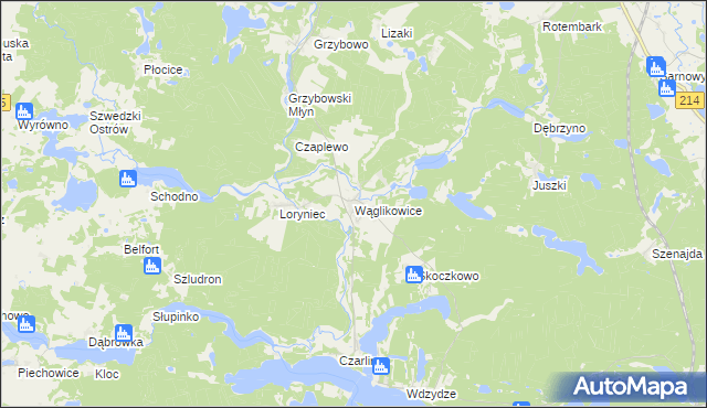mapa Wąglikowice, Wąglikowice na mapie Targeo