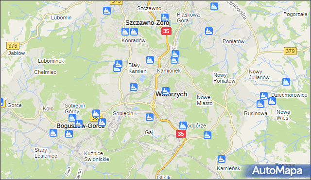 mapa Wałbrzycha, Wałbrzych na mapie Targeo