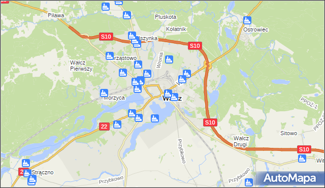 mapa Wałcz, Wałcz na mapie Targeo