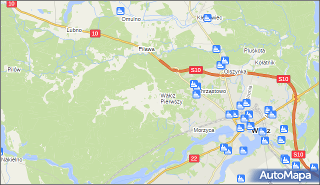 mapa Wałcz Pierwszy, Wałcz Pierwszy na mapie Targeo