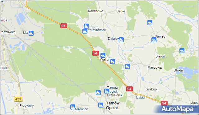 mapa Walidrogi, Walidrogi na mapie Targeo