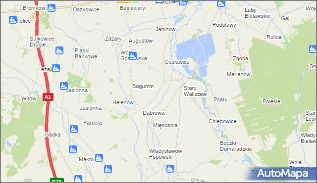 mapa Waliszew Dworski, Waliszew Dworski na mapie Targeo