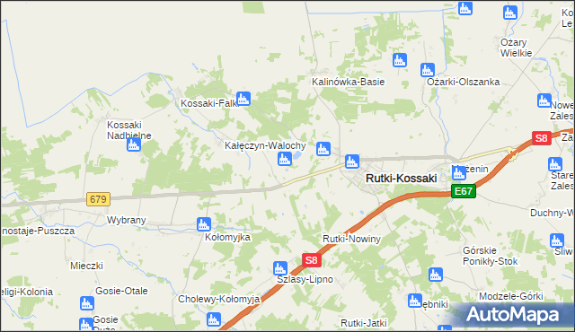 mapa Walochy-Mońki, Walochy-Mońki na mapie Targeo