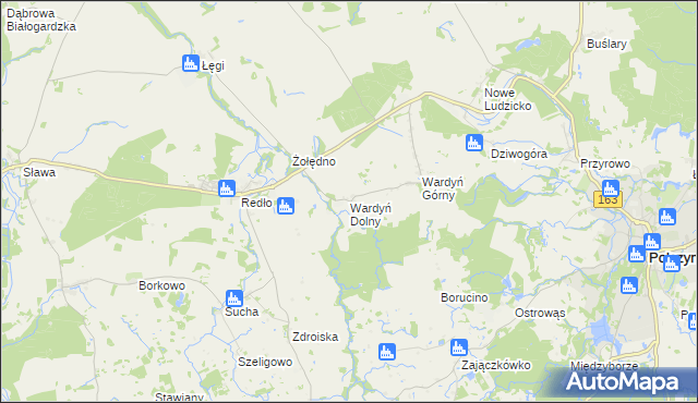 mapa Wardyń Dolny, Wardyń Dolny na mapie Targeo