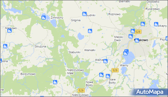 mapa Warkałki, Warkałki na mapie Targeo