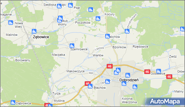mapa Warłów, Warłów na mapie Targeo