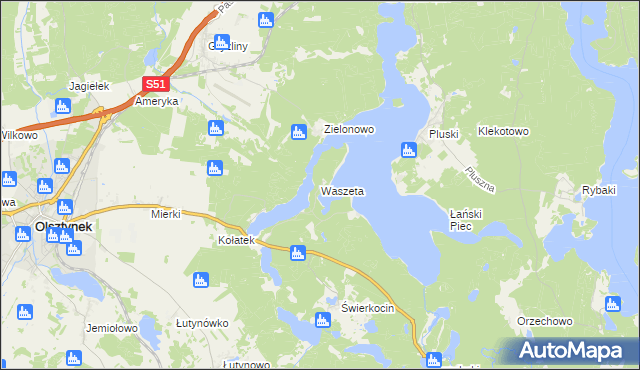 mapa Waszeta, Waszeta na mapie Targeo