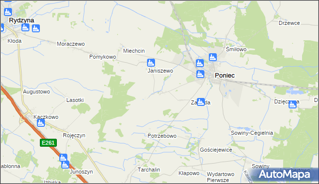 mapa Waszkowo, Waszkowo na mapie Targeo