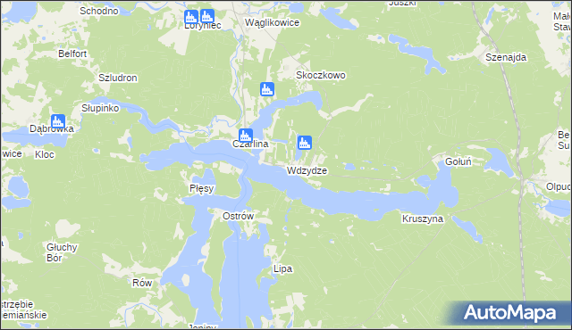 mapa Wdzydze, Wdzydze na mapie Targeo