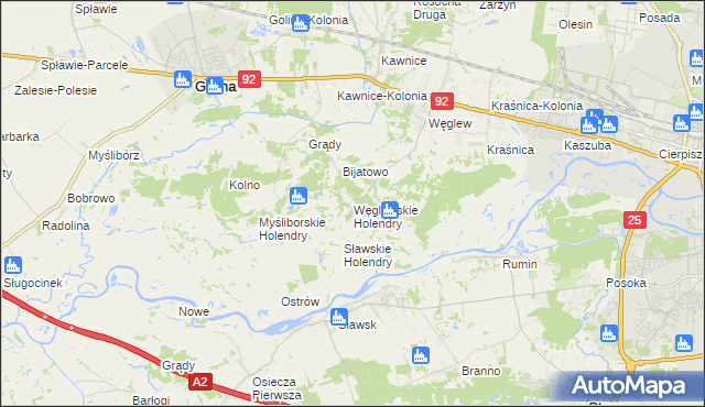 mapa Węglewskie Holendry, Węglewskie Holendry na mapie Targeo