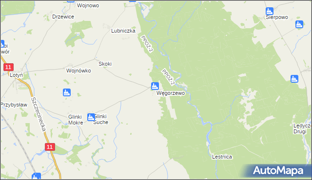 mapa Węgorzewo gmina Okonek, Węgorzewo gmina Okonek na mapie Targeo