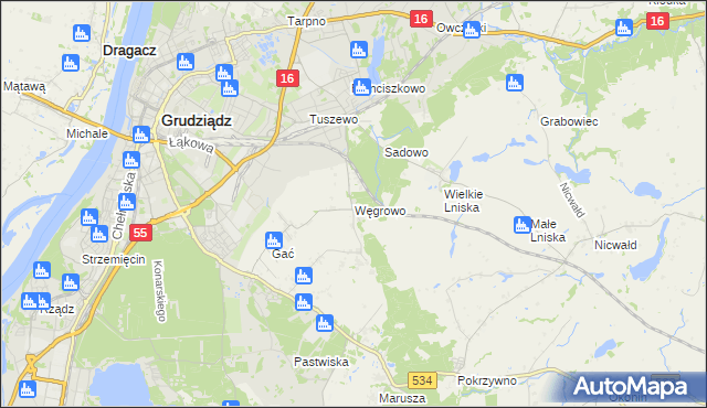 mapa Węgrowo, Węgrowo na mapie Targeo