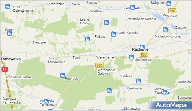 mapa Werechanie, Werechanie na mapie Targeo