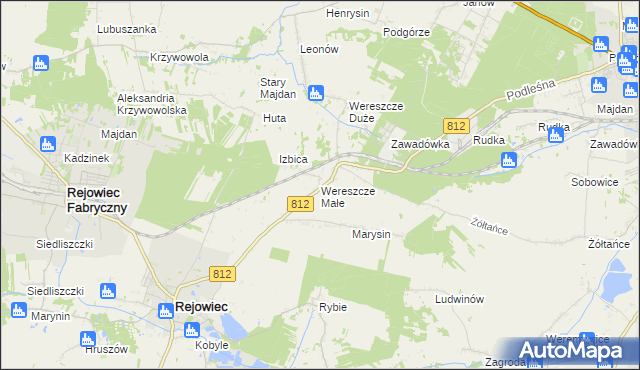 mapa Wereszcze Małe, Wereszcze Małe na mapie Targeo