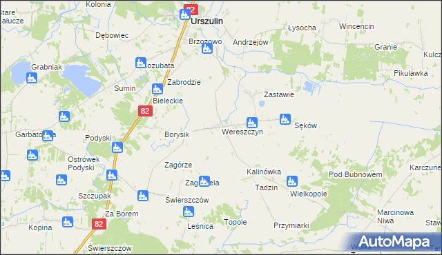 mapa Wereszczyn, Wereszczyn na mapie Targeo