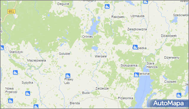 mapa Wersele, Wersele na mapie Targeo