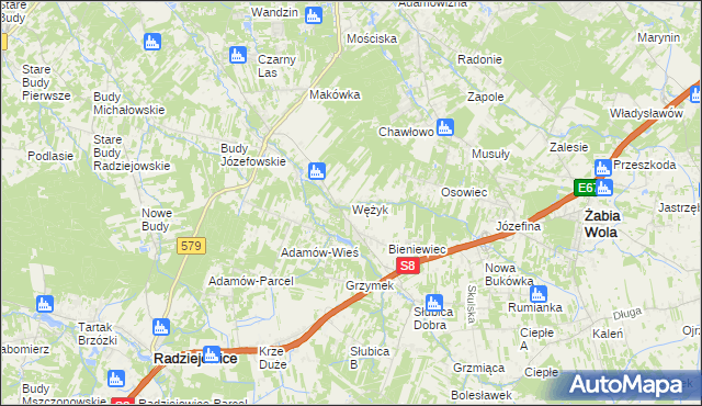 mapa Wężyk, Wężyk na mapie Targeo