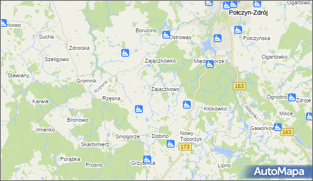 mapa Widów gmina Połczyn-Zdrój, Widów gmina Połczyn-Zdrój na mapie Targeo