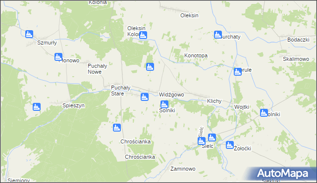 mapa Widźgowo, Widźgowo na mapie Targeo