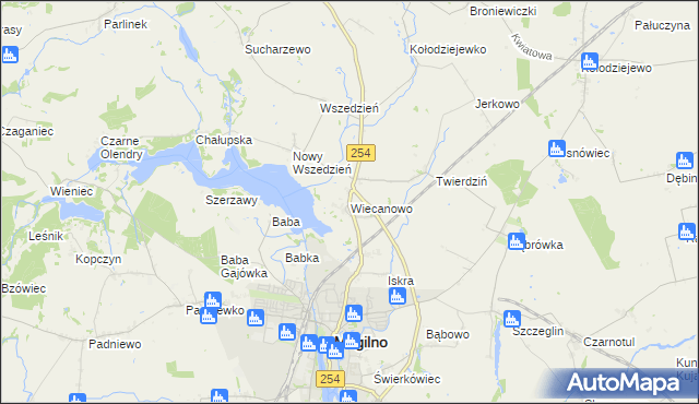 mapa Wiecanowo, Wiecanowo na mapie Targeo