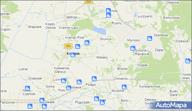 mapa Wielany, Wielany na mapie Targeo