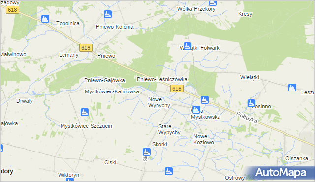 mapa Wielątki Rosochate, Wielątki Rosochate na mapie Targeo