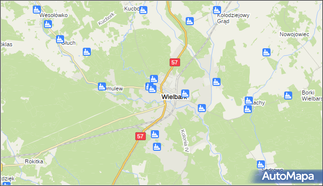 mapa Wielbark powiat szczycieński, Wielbark powiat szczycieński na mapie Targeo