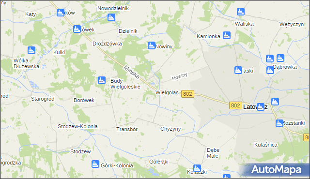 mapa Wielgolas gmina Latowicz, Wielgolas gmina Latowicz na mapie Targeo