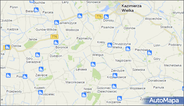 mapa Wielgus, Wielgus na mapie Targeo