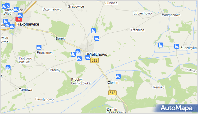 mapa Wielichowo-Wieś, Wielichowo-Wieś na mapie Targeo