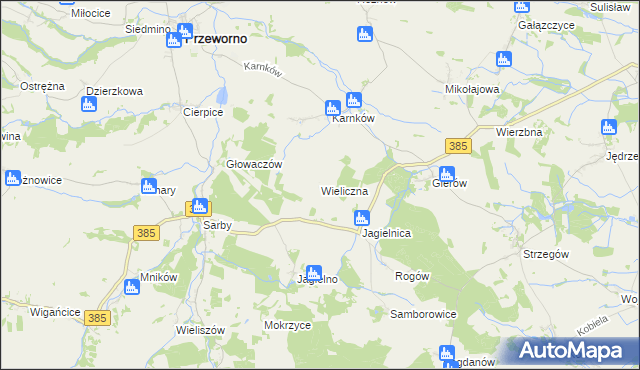 mapa Wieliczna gmina Przeworno, Wieliczna gmina Przeworno na mapie Targeo