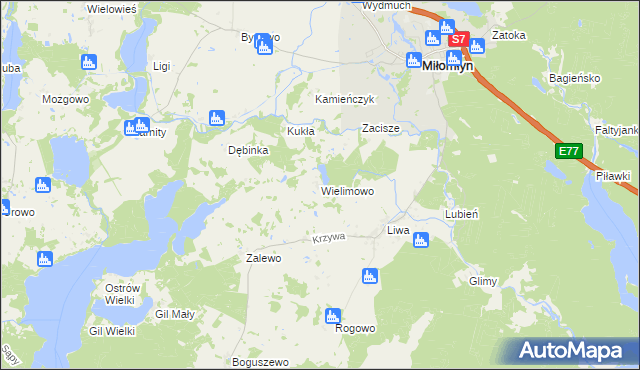 mapa Wielimowo, Wielimowo na mapie Targeo