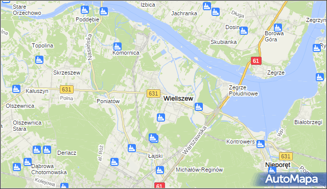 mapa Wieliszew, Wieliszew na mapie Targeo