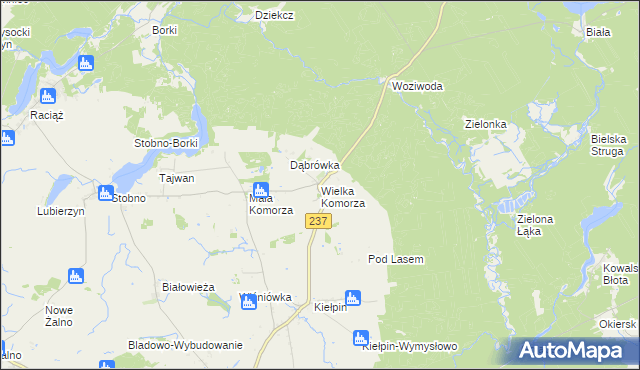 mapa Wielka Komorza, Wielka Komorza na mapie Targeo