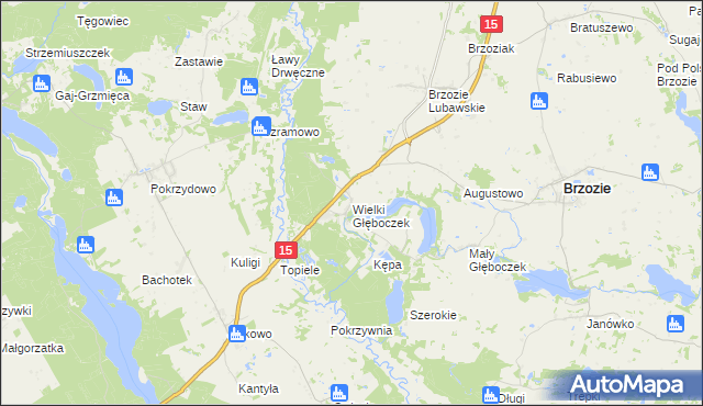 mapa Wielki Głęboczek, Wielki Głęboczek na mapie Targeo