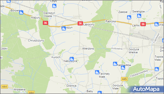 mapa Wierzbno gmina Odolanów, Wierzbno gmina Odolanów na mapie Targeo