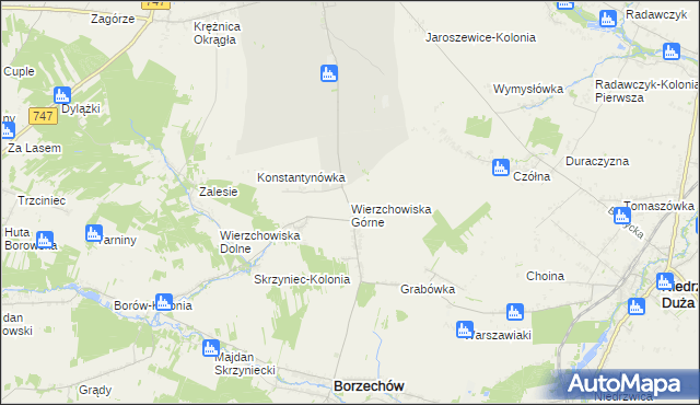 mapa Wierzchowiska Górne, Wierzchowiska Górne na mapie Targeo