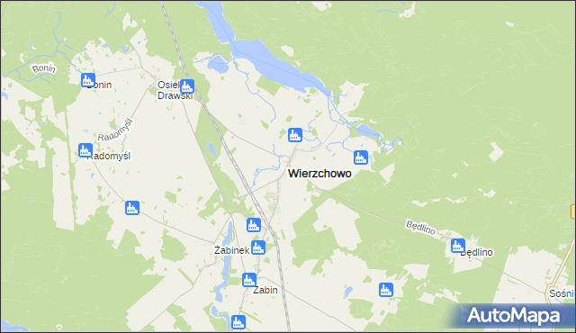 mapa Wierzchowo powiat drawski, Wierzchowo powiat drawski na mapie Targeo