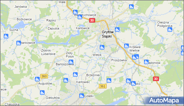 mapa Wieża, Wieża na mapie Targeo