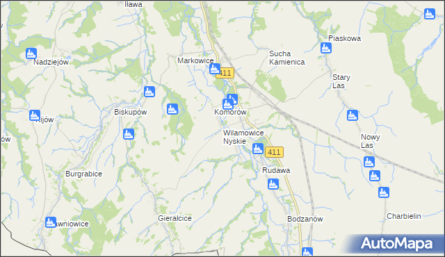 mapa Wilamowice Nyskie, Wilamowice Nyskie na mapie Targeo