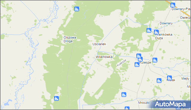 mapa Wilamówka, Wilamówka na mapie Targeo